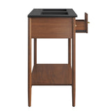 Quill 48" Double Sink Bathroom Vanity in Walnut Black