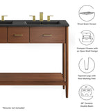 Quill 48" Double Sink Bathroom Vanity in Walnut Black
