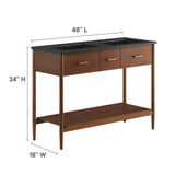 Quill 48" Double Sink Bathroom Vanity in Walnut Black