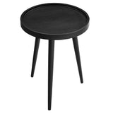 Seren Round Wood Side Table in Black