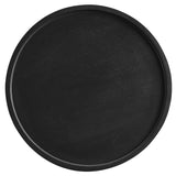 Seren Round Wood Side Table in Black
