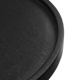 Seren Round Wood Side Table in Black
