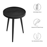 Seren Round Wood Side Table in Black