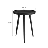 Seren Round Wood Side Table in Black