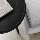 Seren Round Wood Side Table in Black
