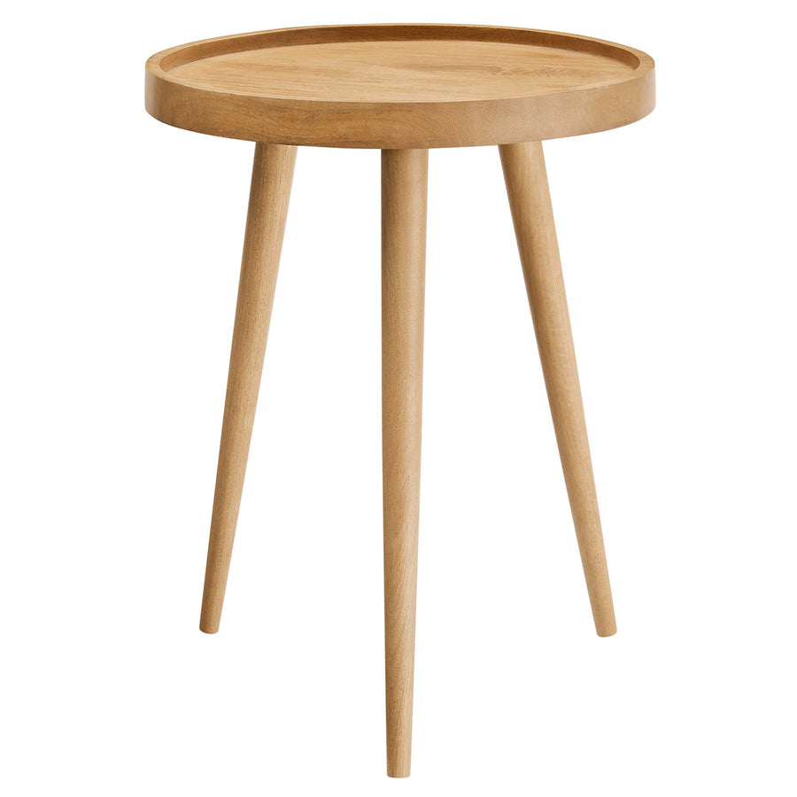 Seren Round Wood Side Table in Natural