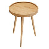 Seren Round Wood Side Table in Natural