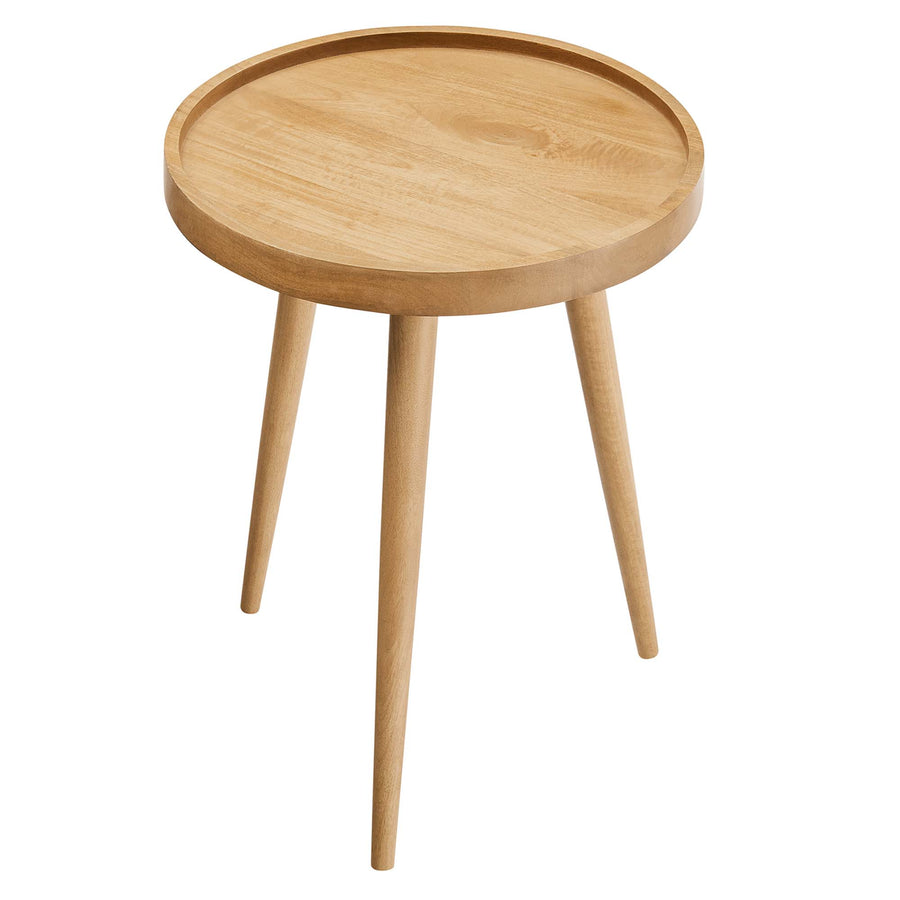 Seren Round Wood Side Table in Natural
