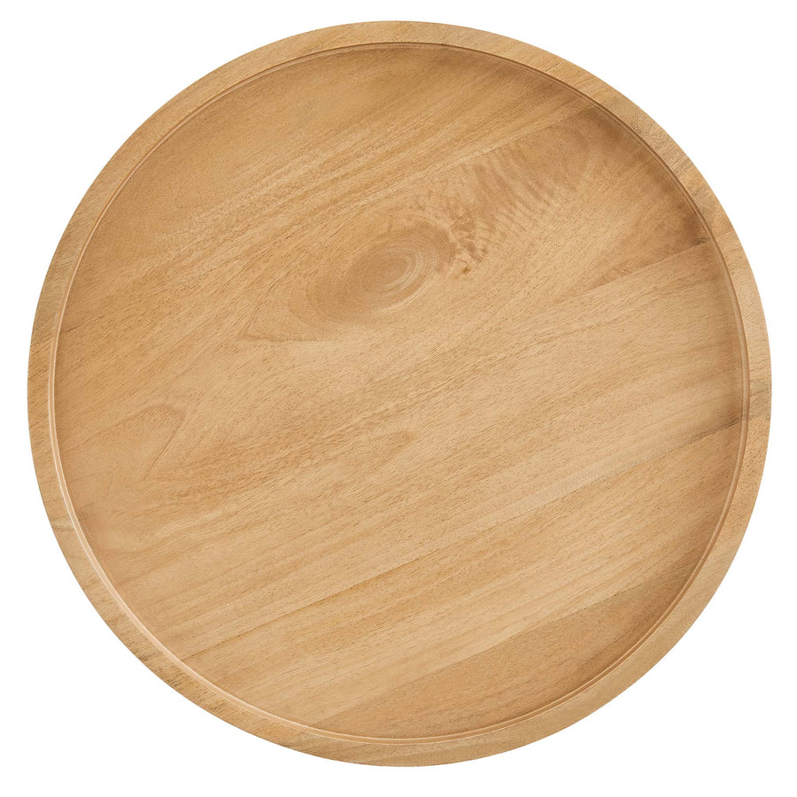 Seren Round Wood Side Table in Natural