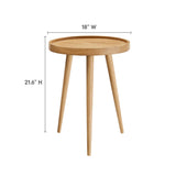 Seren Round Wood Side Table in Natural