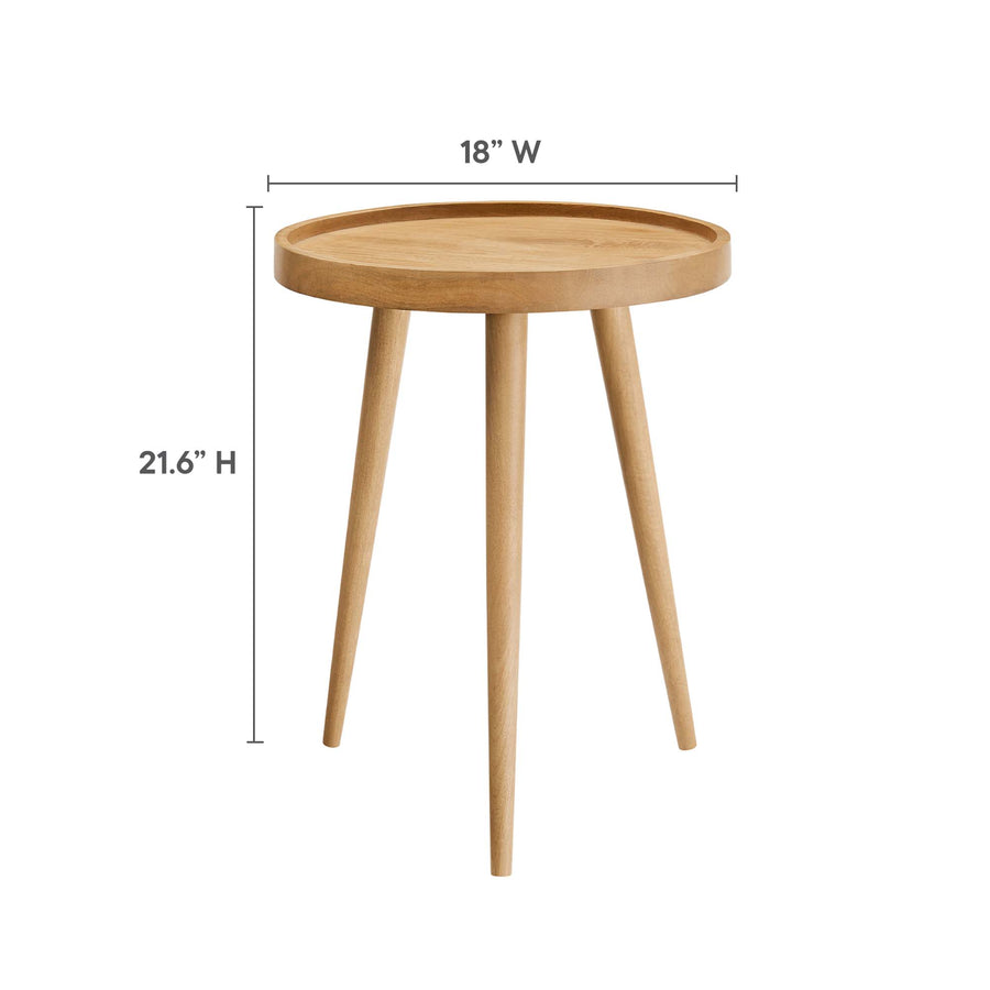 Seren Round Wood Side Table in Natural