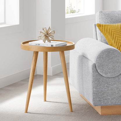 Chiro Round Wood Side Table by Furniture For America