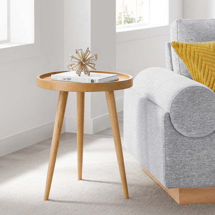 Chiro Round Wood Side Table in Natural