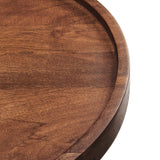 Seren Round Wood Side Table in Walnut