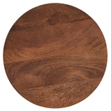 Malmo Round Wood and Metal Side Table in Walnut