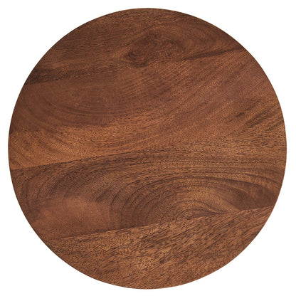 Valeo Round Wood and Metal Side Table by Furniture For America