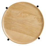 Sundborg Round Wood and Metal Side Table in Oak