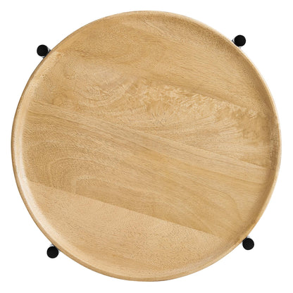Xilo Round Wood and Metal Side Table by Furniture For America