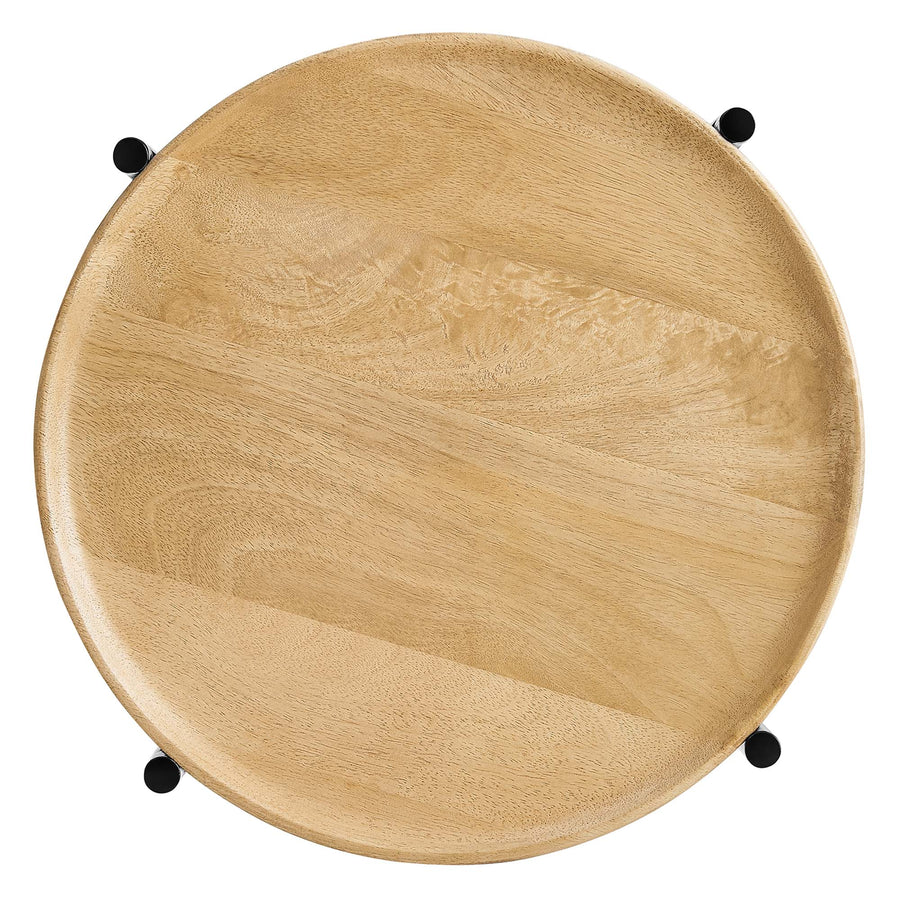 Sundborg Round Wood and Metal Side Table in Oak