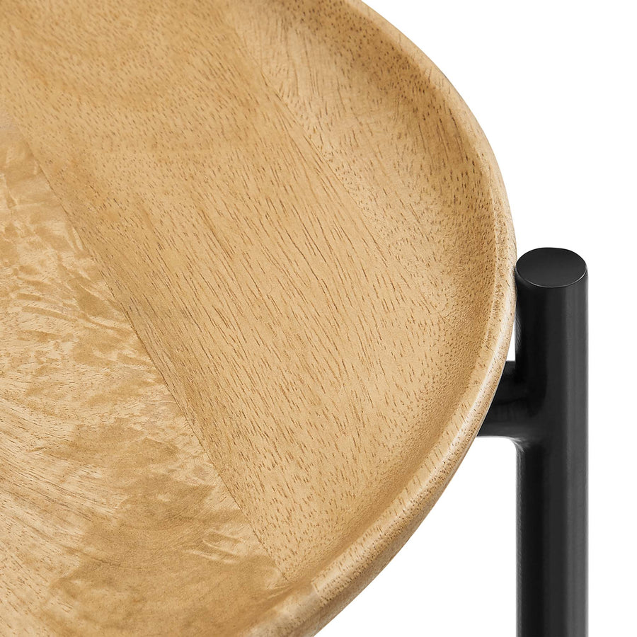 Sundborg Round Wood and Metal Side Table in Oak