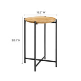Sundborg Round Wood and Metal Side Table in Oak