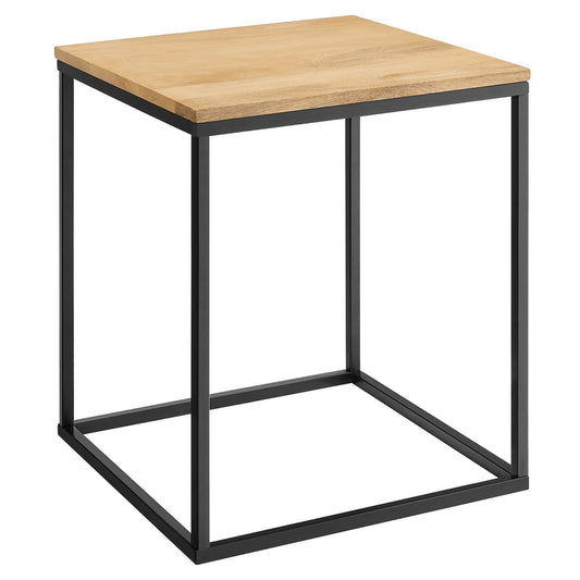 Zora Square Wood and Metal Side Table by Furniture For America