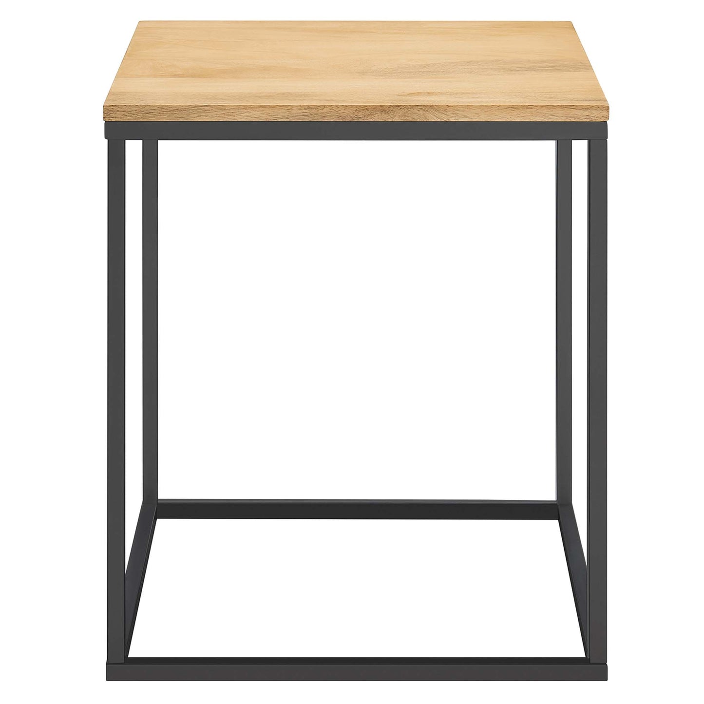 Zora Square Wood and Metal Side Table by Furniture For America