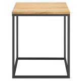 Selje Square Wood and Metal Side Table in Oak