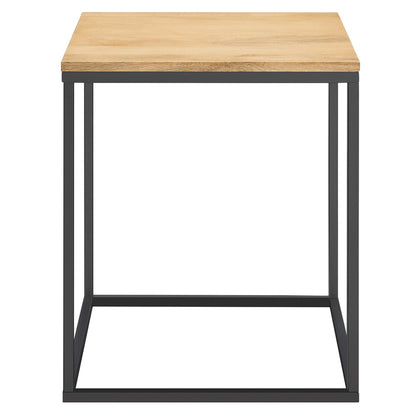 Zora Square Wood and Metal Side Table by Furniture For America