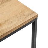 Selje Square Wood and Metal Side Table in Oak