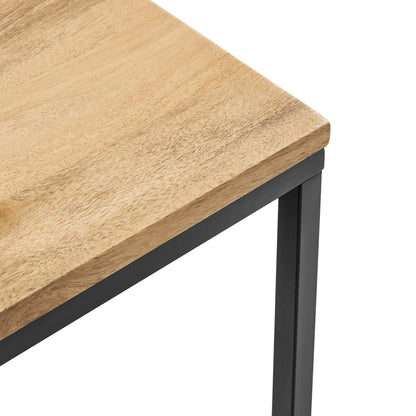 Zora Square Wood and Metal Side Table by Furniture For America