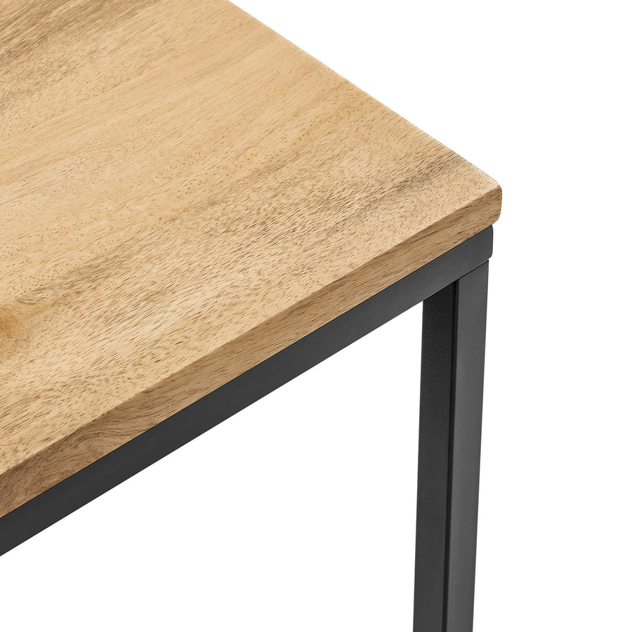 Selje Square Wood and Metal Side Table in Oak