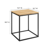 Selje Square Wood and Metal Side Table in Oak
