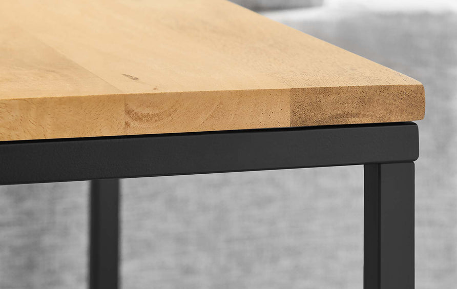 Selje Square Wood and Metal Side Table in Oak