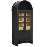 Citron Arched Tall Display Cabinet in Black Oak