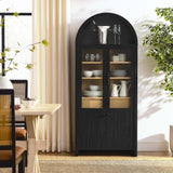 Citron Arched Tall Display Cabinet in Black Oak