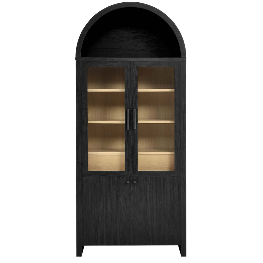 Citron Arched Tall Display Cabinet in Black Oak