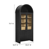 Citron Arched Tall Display Cabinet in Black Oak