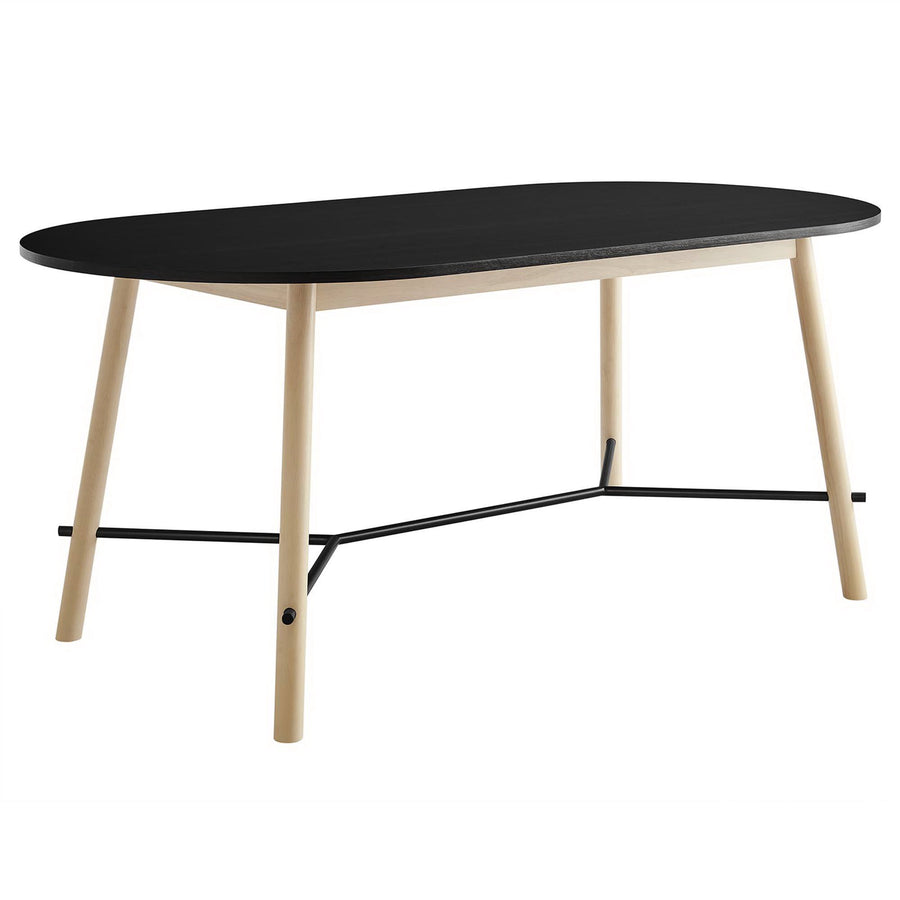 Kingcup 71" Wood Grain Dining Table in Black Oak