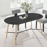 Kingcup 71" Wood Grain Dining Table in Black Oak
