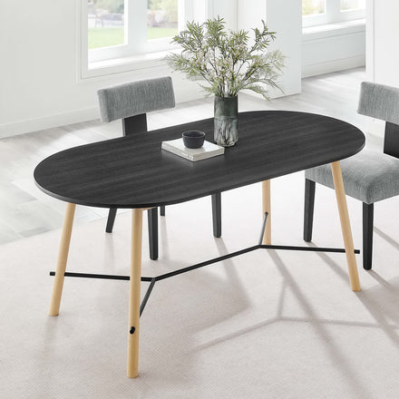 Infuse 71" Wood Grain Dining Table in Black Oak