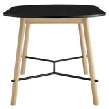 Kingcup 71" Wood Grain Dining Table in Black Oak
