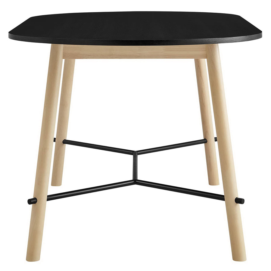 Kingcup 71" Wood Grain Dining Table in Black Oak