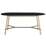 Kingcup 71" Wood Grain Dining Table in Black Oak