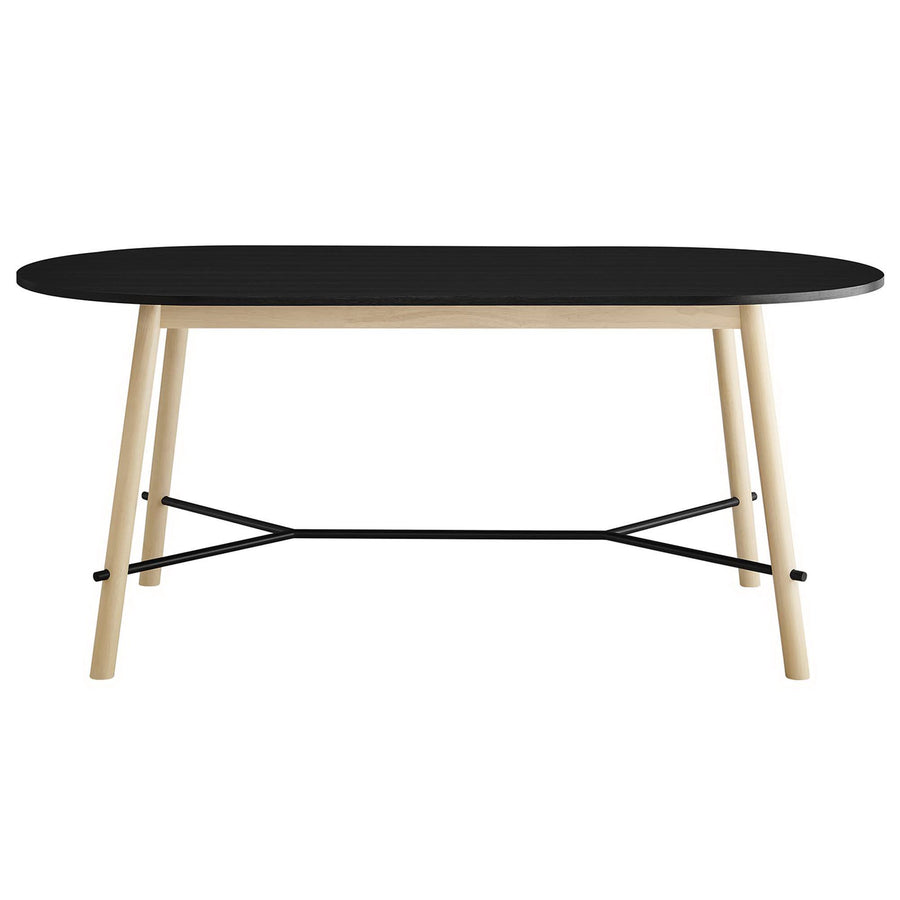 Kingcup 71" Wood Grain Dining Table in Black Oak