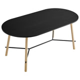 Kingcup 71" Wood Grain Dining Table in Black Oak