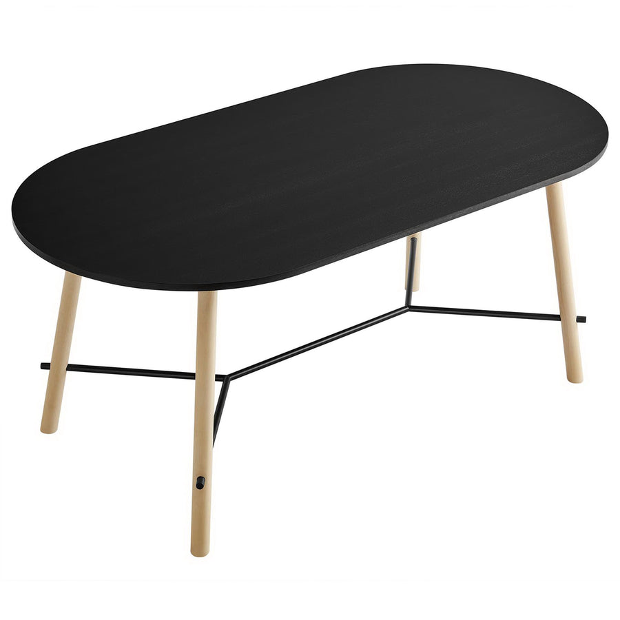 Kingcup 71" Wood Grain Dining Table in Black Oak