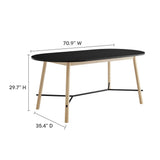 Kingcup 71" Wood Grain Dining Table in Black Oak