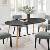 Kingcup 71" Wood Grain Dining Table in Black Oak