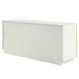 Russet 69 Inch Burl Wood Sideboard Buffet TV Stand in White Bleached Burl